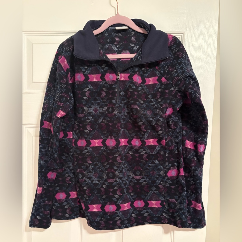 Columbia Navy and Pink Patterned Pullover